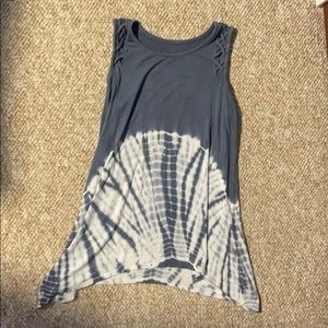 Gray and white tank top